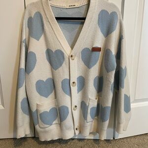 Aelfric Eden Cream and Blue Heart Cardigan